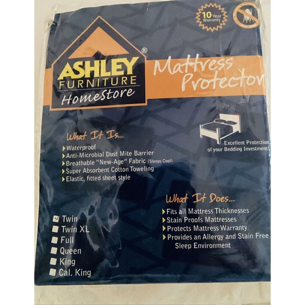 Ashley Furniture Mattress Protector Waterproof Anti-Microbial Bedding Size Twin